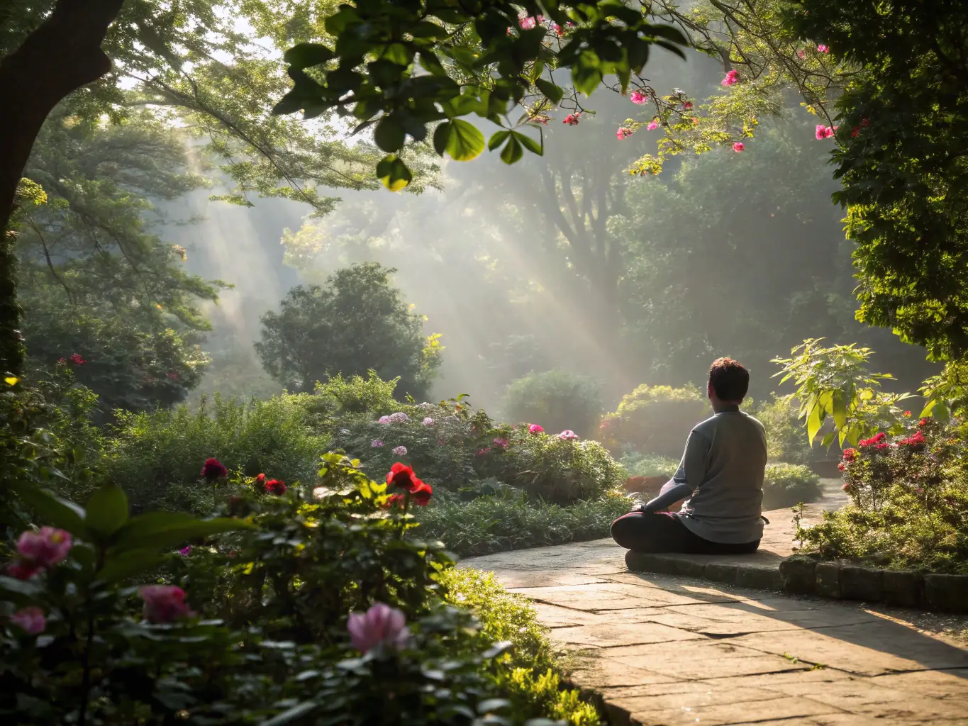An image of a person meditating in a serene environment, representing the importance of mental and emotional well-being.